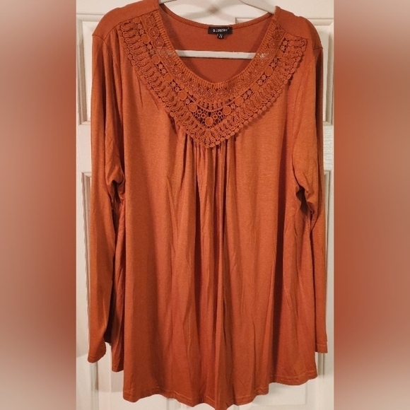 a. Jesdani Tops - Nwot - A. Jesdani Women's Long Sleeve Crocheted Detail Top Blouse Size 3X